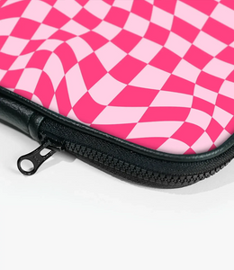 Pink Checkered Laptop Sleeve