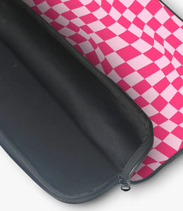 Pink Checkered Laptop Sleeve