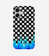 Checkered Blue Flame Case