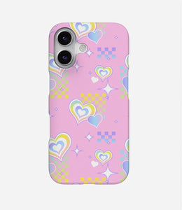 Y2k Pink Hearts Print Case