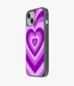 Y2K Purple Hearts Glass Case