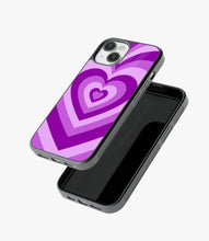 Load image into Gallery viewer, Y2K Purple Hearts Glass Case
