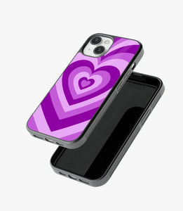 Y2K Purple Hearts Glass Case