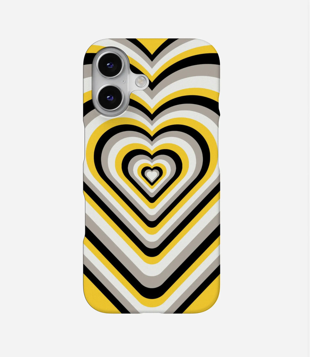 Yellow & Black Heart Y2K Phone Case