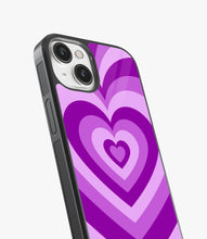 Load image into Gallery viewer, Y2K Purple Hearts Glass Case
