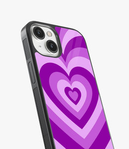 Y2K Purple Hearts Glass Case