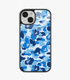 Blue & White Camo Glass Case