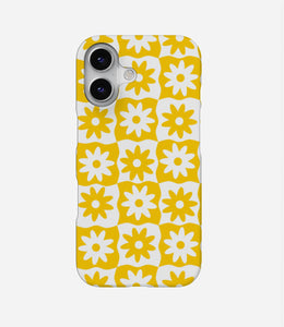 Checkered Daisies Retro Floral Case