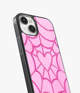 SpiderWeb Heart Glass Case