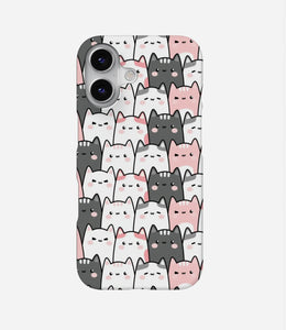 Pastel Cute Cats Doodle Phone Case