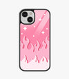 Y2K Fireburst Pink Flame Glass Case