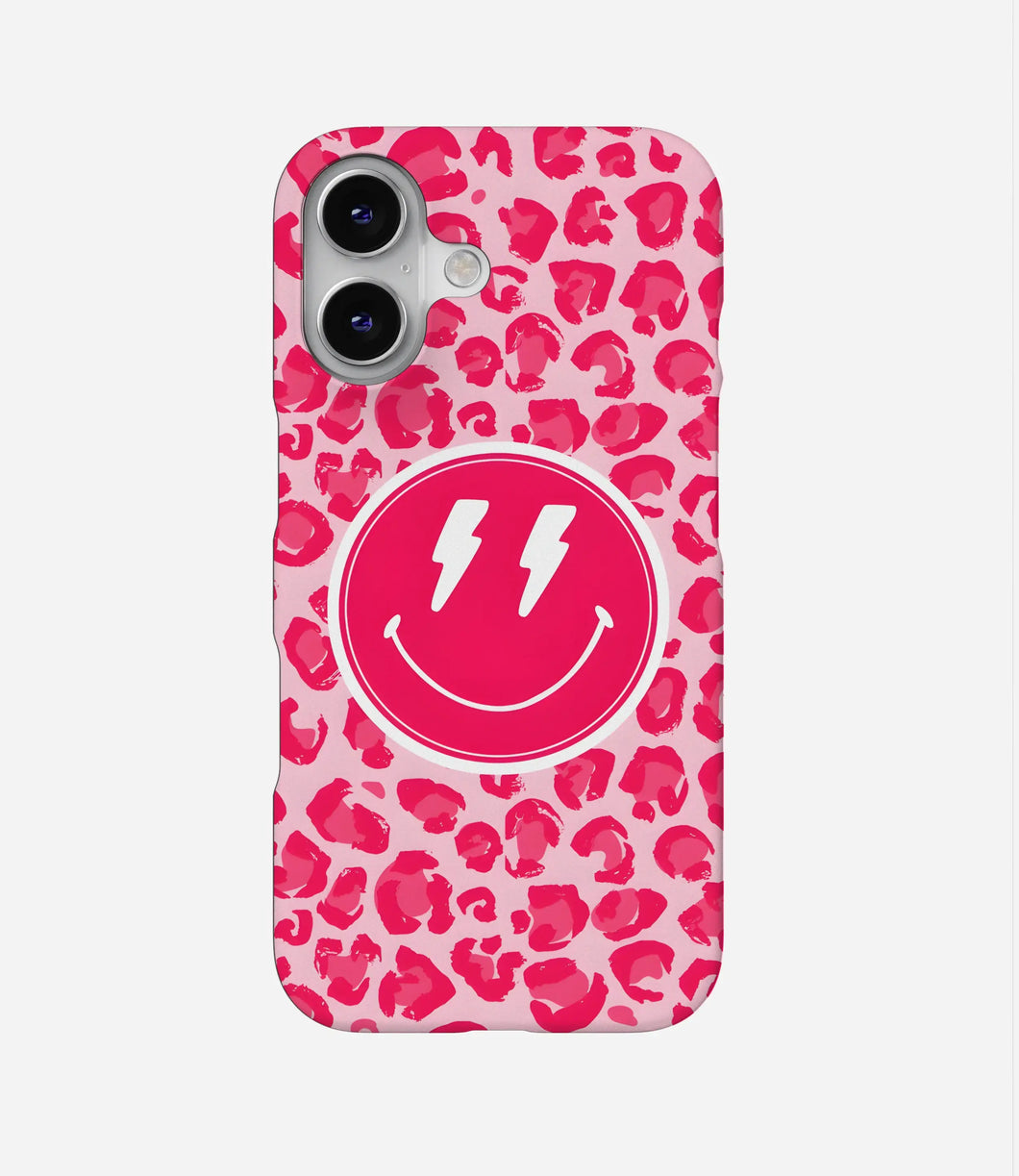 Pink Smiley Leopard Y2K Phone Case