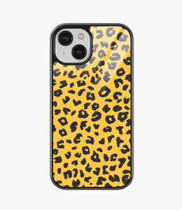 Yellow Leopard Print Glass Case