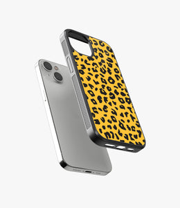 Yellow Leopard Print Glass Case