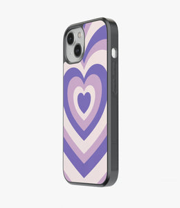 Y2K Pastel Purple Retro Hearts Glass Case