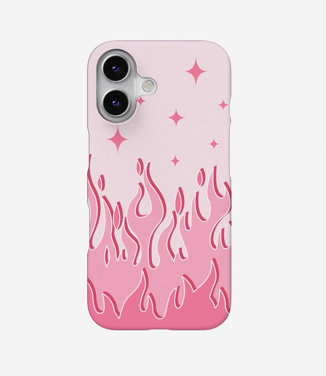 RetroBlaze Y2K Pink Flame Phone Case