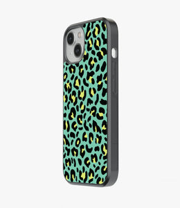 Green Leopard Print Glass Case