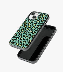 Green Leopard Print Glass Case