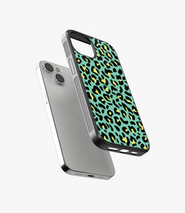 Green Leopard Print Glass Case