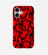 Distorted Red Emoticons Doodle Phone Case