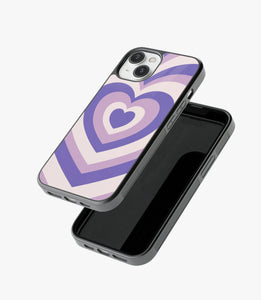 Y2K Pastel Purple Retro Hearts Glass Case