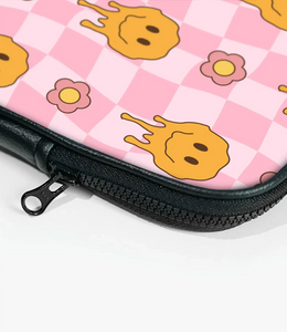 Checkered Melting Smiley Laptop Sleeve