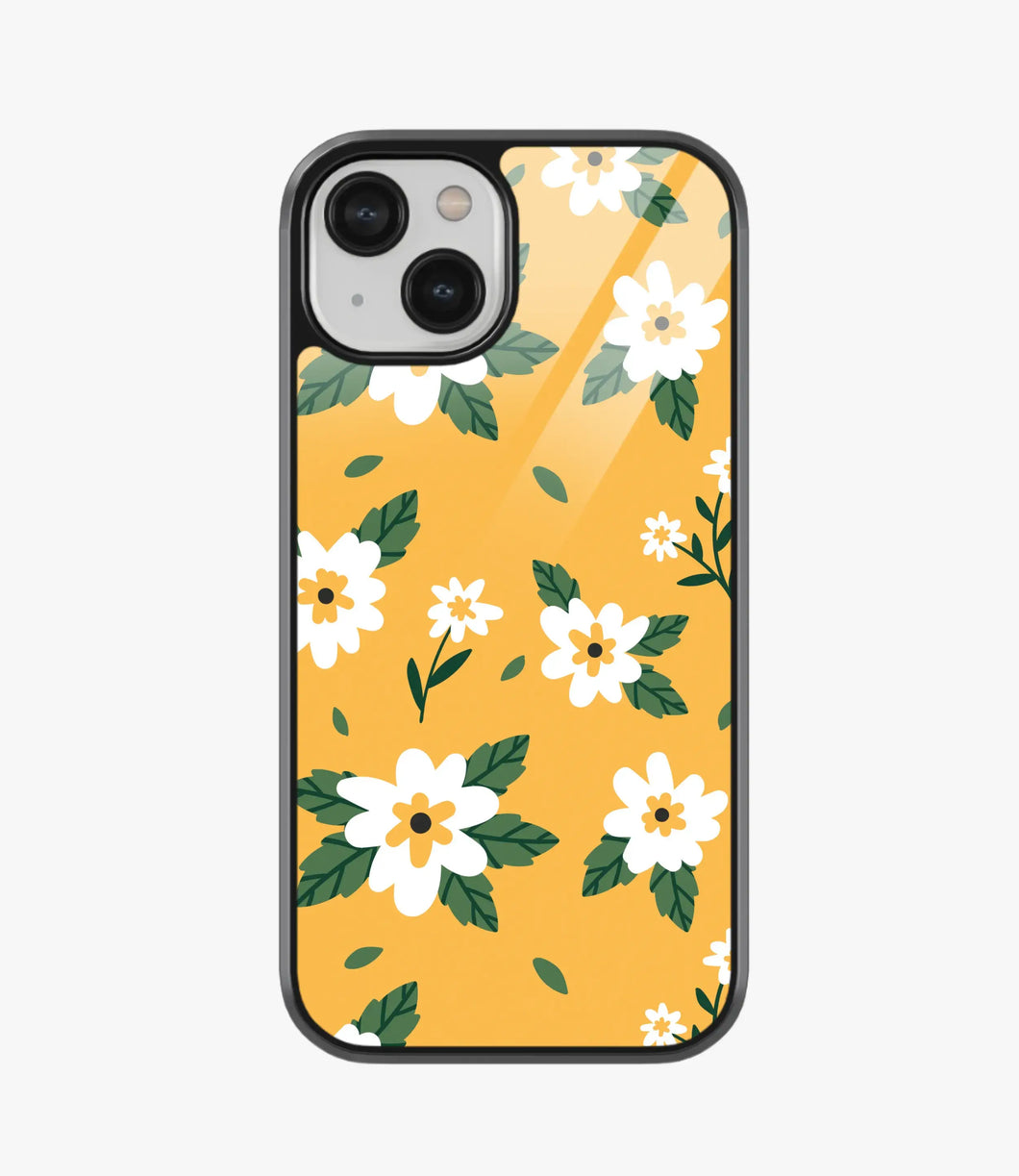 Bright Flowers Floral Glass Case