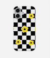 Yellow Daisy Floral Checkered Case