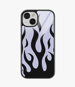 Black/Grey Flame Glass Case for iPhone 15 Plus