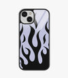 Black Gray Flame Glass Case for iPhone 14