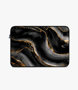 Black/Gold Marble Laptop Sleeve