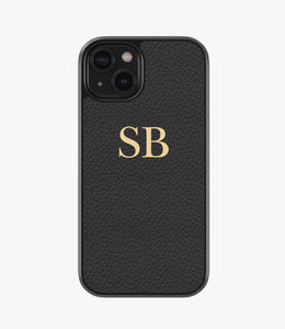 Small Initial Customized Premium Leather Phone Case