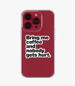 Bring Me Coffee Clear Silicone Phone Case