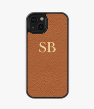 Load image into Gallery viewer, Small Initial Customized Premium Leather Phone Case
