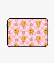 Load image into Gallery viewer, Checkered Melting Smiley Laptop Sleeve
