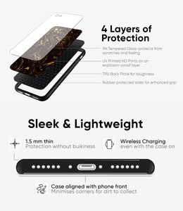 Abstract Quantum Lines Pattern Glass Case