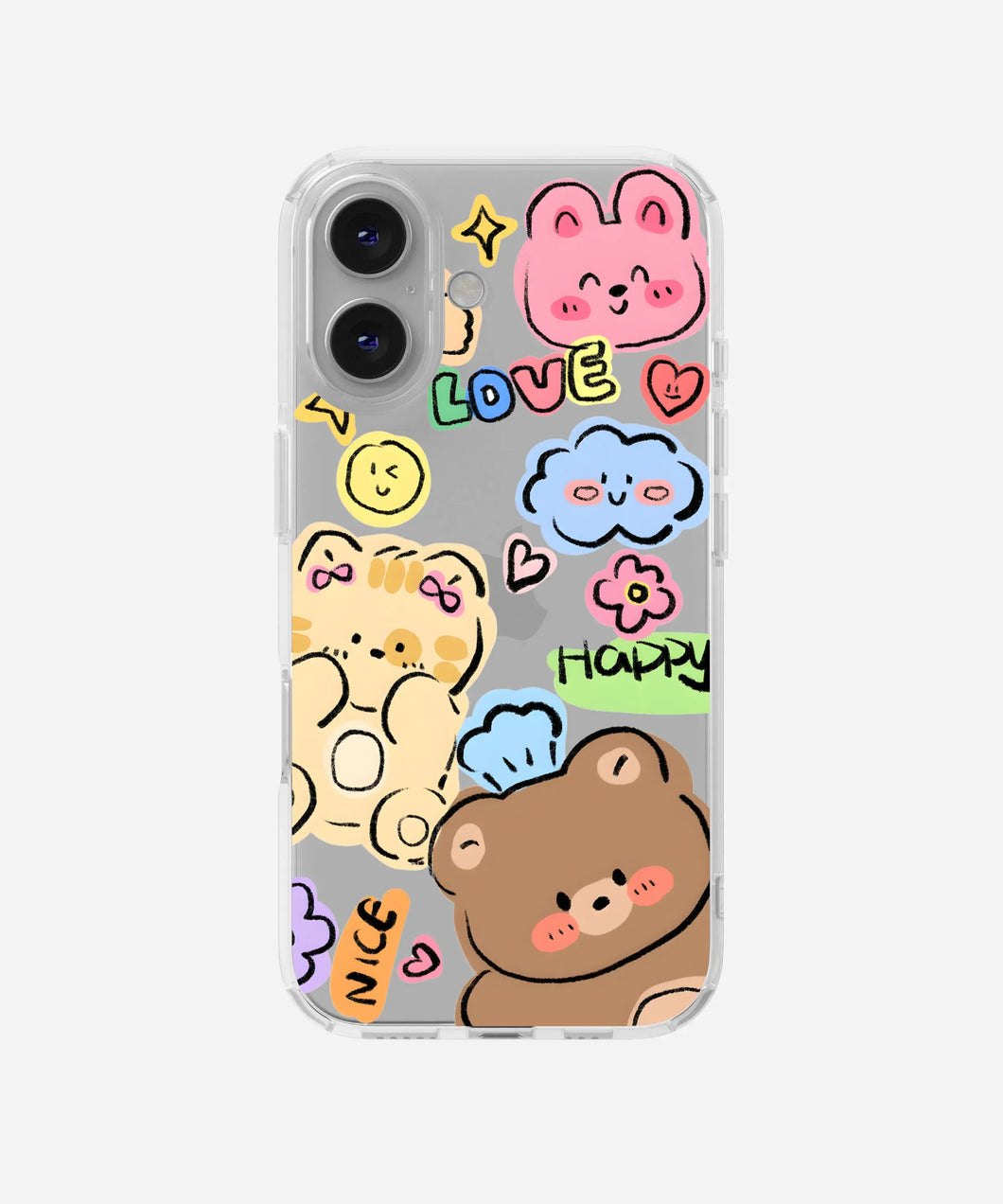 Happy Love Clear Silicone Phone Case