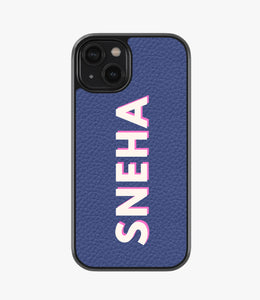 Vertical Custom Name Premium Leather Phone Case