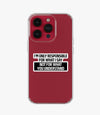 Not Responsible Clear Silicone Phone Case