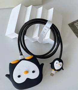 Black Pretty Penguin Charger Case & Cable Protector (18W/20W)