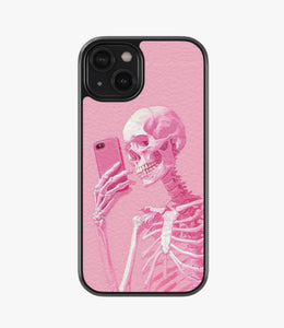 Skeleton Selfie Premium Leather Phone Case