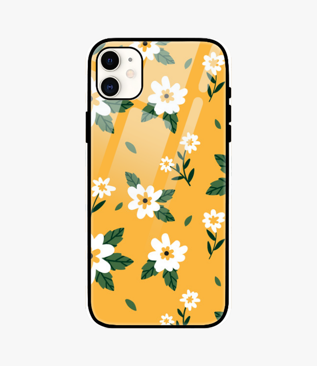 Bright Flowers Floral Glass Case for iPhone 11