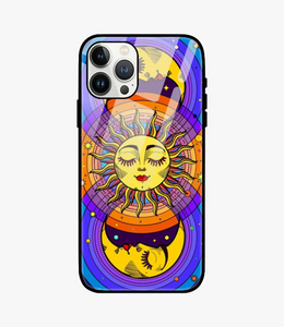 Celestial Sun & Moon Groovy Metal Case for iPhone 12 Pro Max