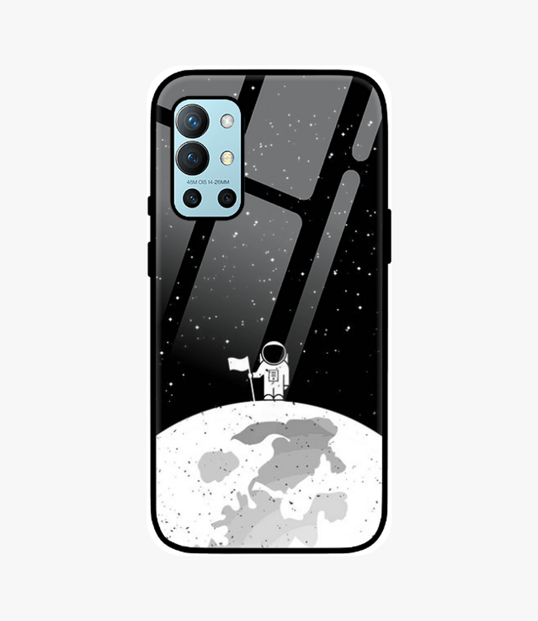 Astronaut On Moon Glass Case for Oneplus 9R