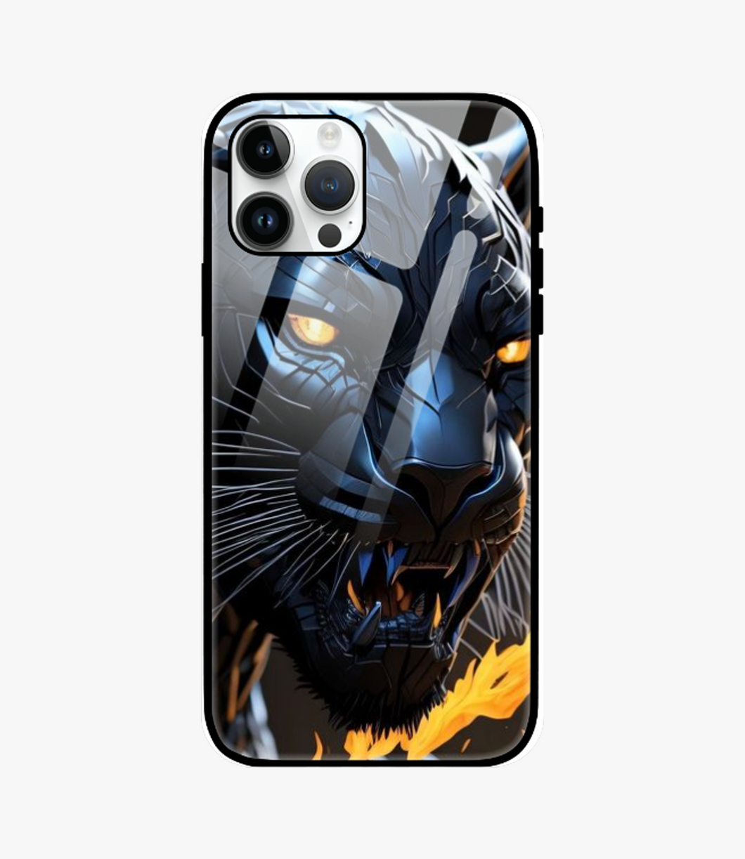 Black Panther Glass Case for iPhone 13 Pro Max