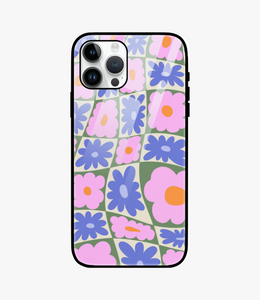 Daisy Swirl Floral Glass Case for iPhone 14 Pro