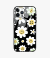 Daisy White Floral Glass Case for iPhone 15 Pro