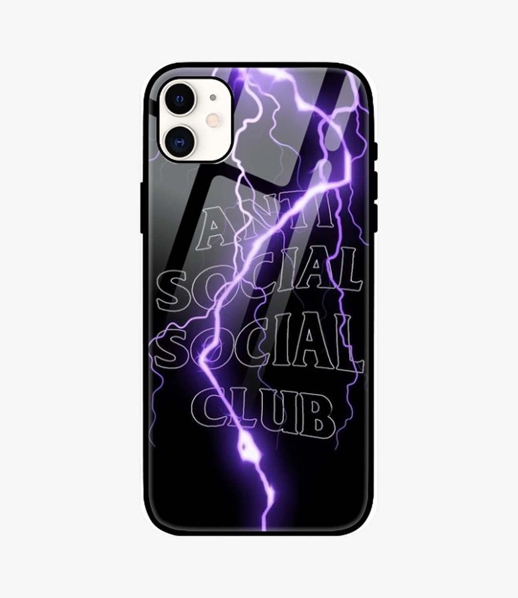 Lightning Anti Social  Metal Case for iPhone 11