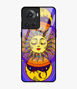 Celestial Sun & Moon Groovy Glass Case for Oneplus 10R