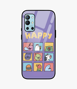 Happy Faces Glass Case for Oneplus 9R